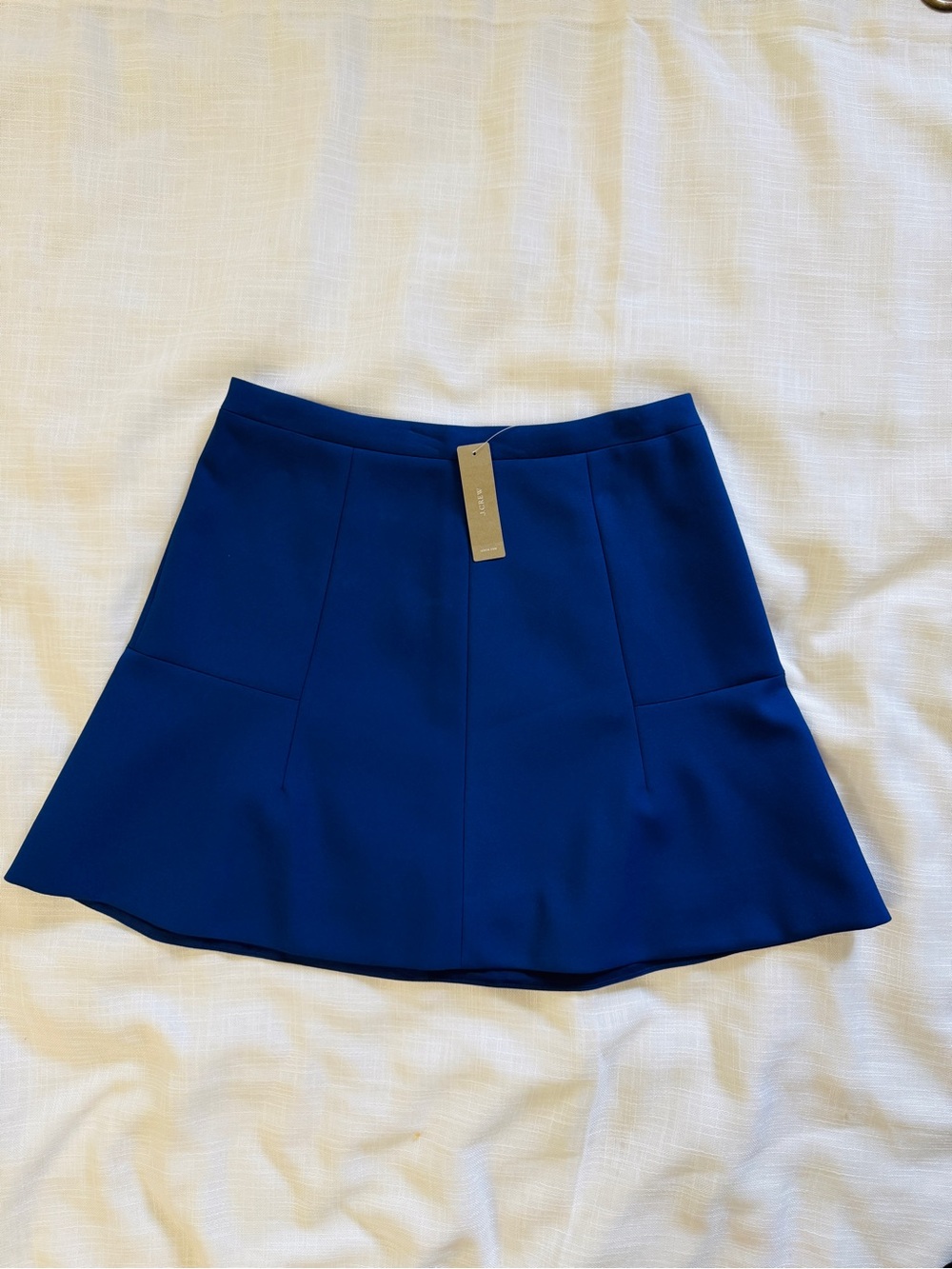 J.Crew A- line shaped lined mini skirt, size 2, royal blue